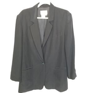 Vintage Hugo Buscati Womens Silk Blazer 10 Classic Designer Formal Career Corp